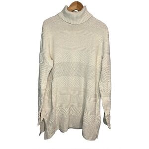 Eight Eight Eight 100% Cotton Cream Turtleneck Knit Sweater
